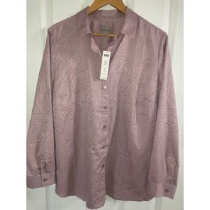 Chico’s Paisley Jacquard Shirt in Venetian Pink
